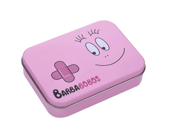 Bababobos Pansements Enfants Produit sous licence - Boîte métal - 24 pansements - Boîte de rangement de pansements pour enfants