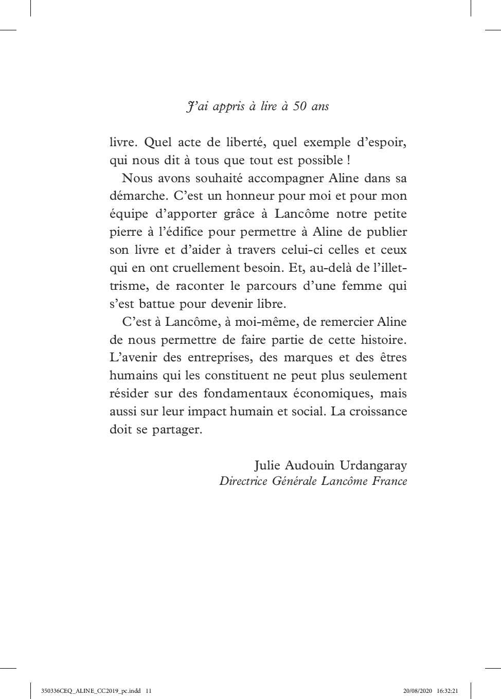 J'AI APPRIS A LIRE A 50 ANS