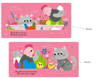Mes premières comptines à toucher : Une poule sur un mur – Livre d'éveil à toucher – À partir de 6 mois