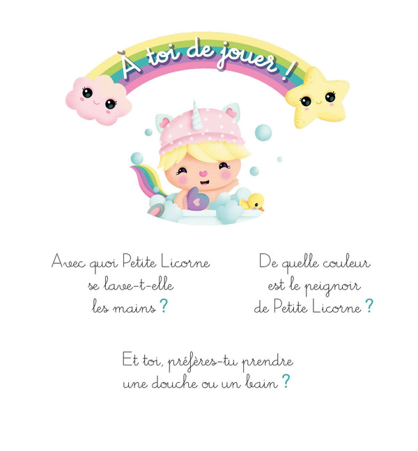 Petite licorne va se laver