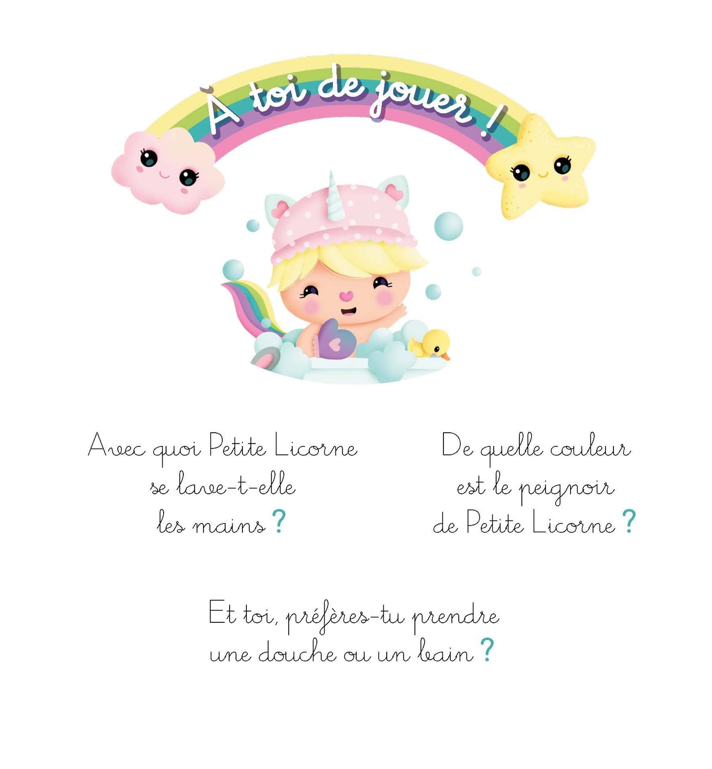 Petite licorne va se laver