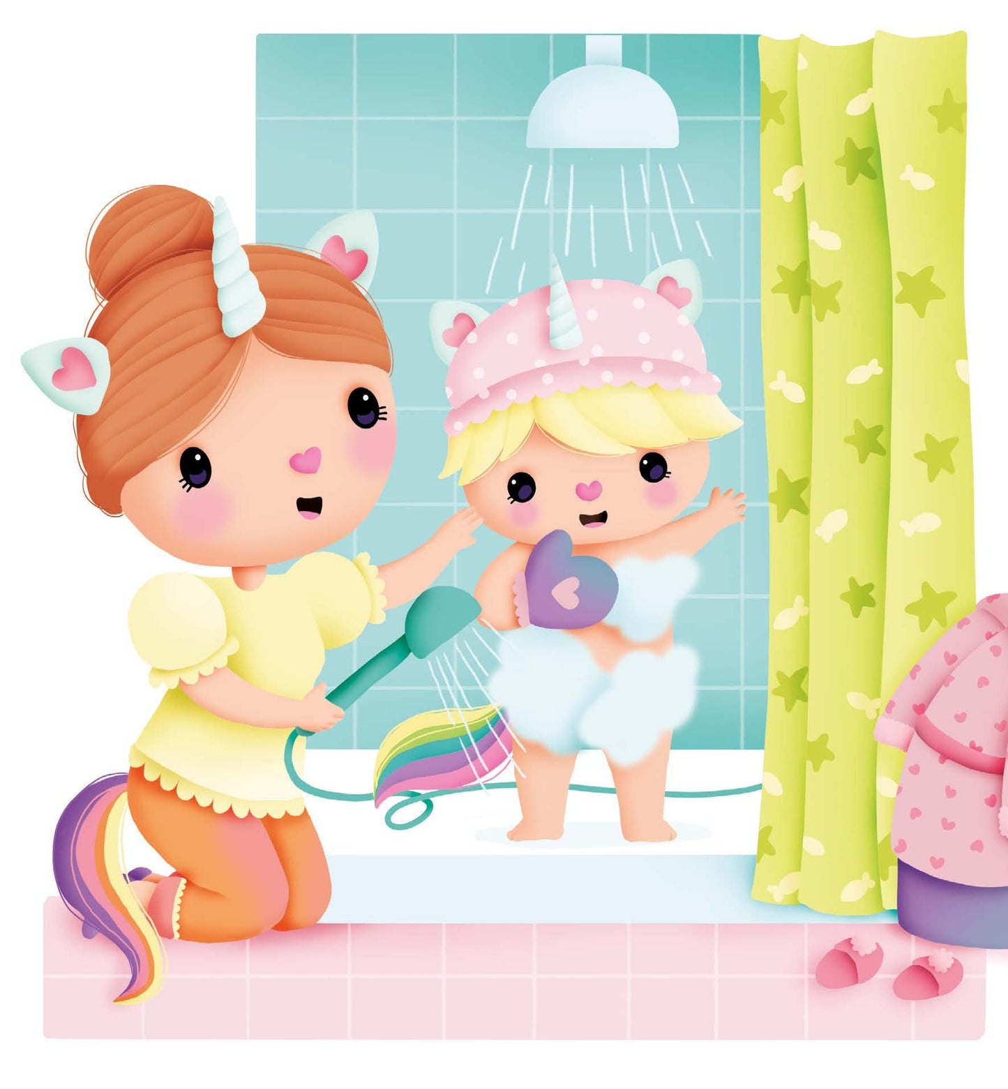 Petite licorne va se laver