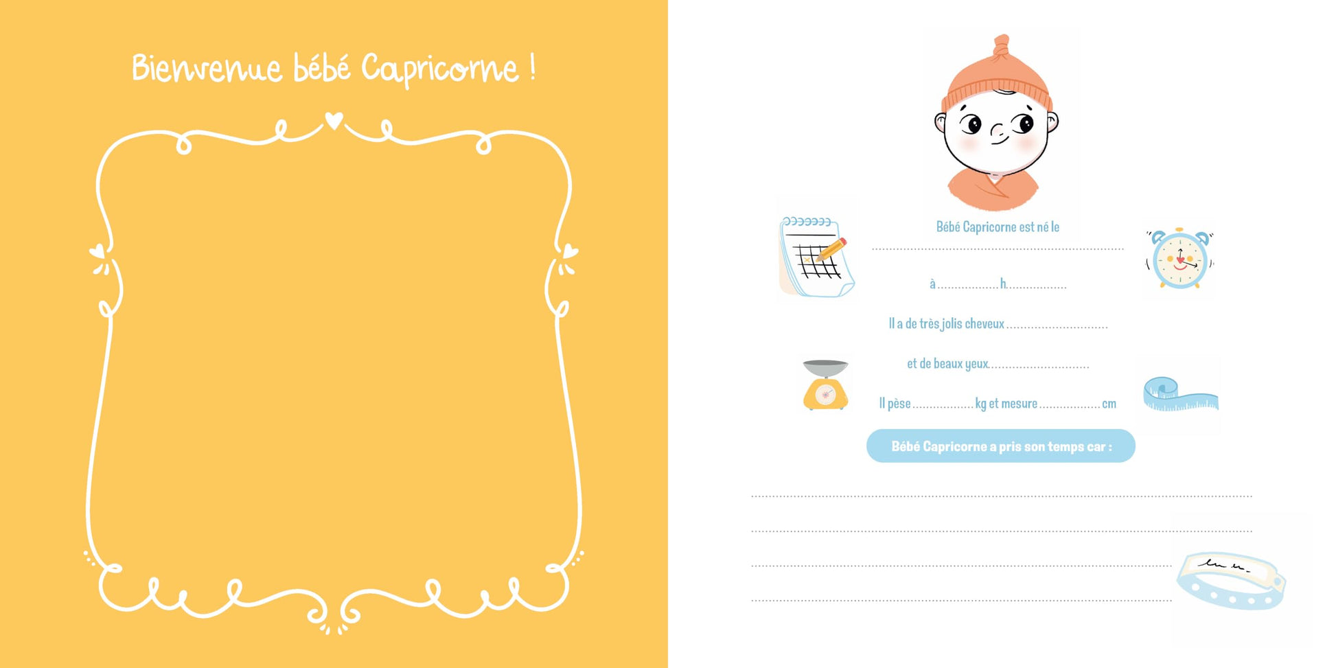 Bébé Capricorne - Livre de naissance et des premières fois