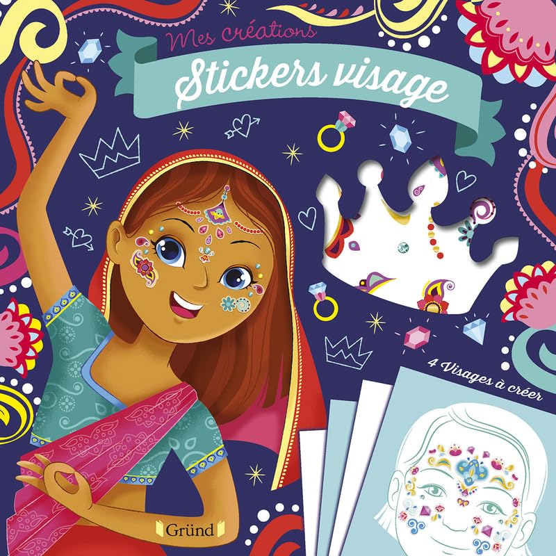 Stickers visage : Princesses du monde Pochette autocollants et strass de 4 déguisements À partir de 6 ans