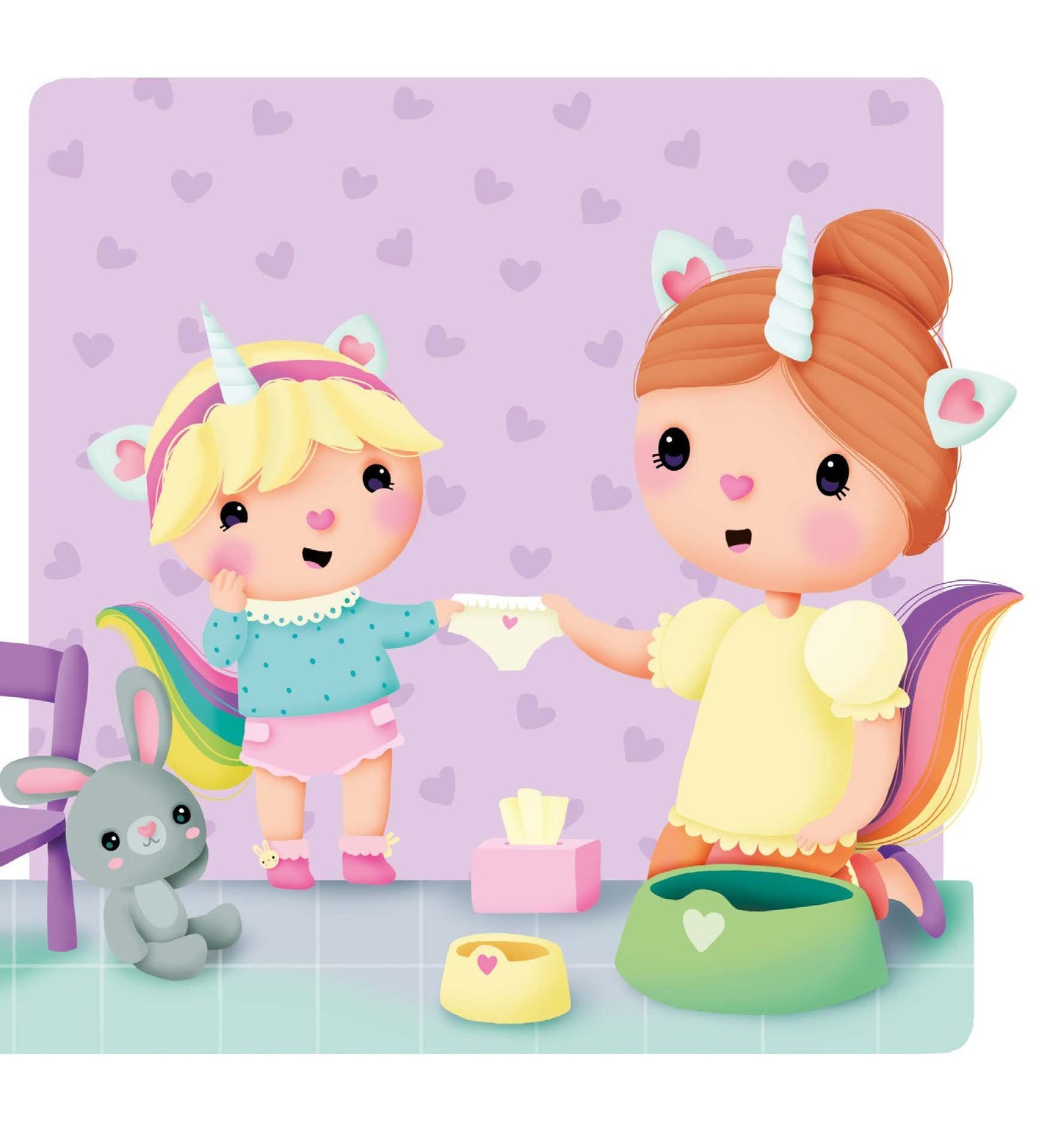 Petite licorne va sur le pot