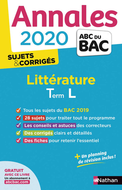 Annales ABC du Bac 2020 Littérature Term L