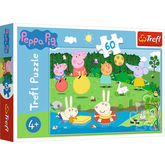 Trefl- Peppa Pig 60 Pièces pour Enfants à partir de 4 Ans Puzzle, TR17326, Plaisirs de L'été