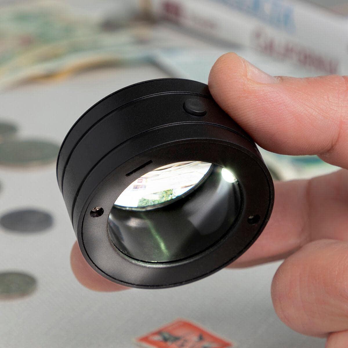 InnovaGoods® Loupe de Poche avec LED Magle, 5 dioptries, 210 mm, idéale pour la Lecture, la Couture, la Bijouterie, idéale pour l'inspection de Documents et de Petites pièces.