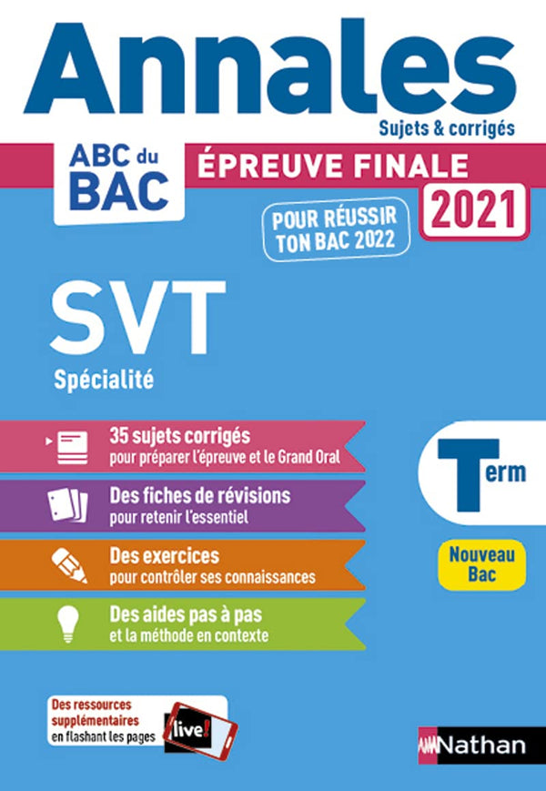 Annales ABC du BAC 2021-2022 - SVT (Sciences de la vie et de la Terre) Tle - Sujets et corrigés - Enseignement de spécialité Terminale - Epreuve finale Nouveau Bac