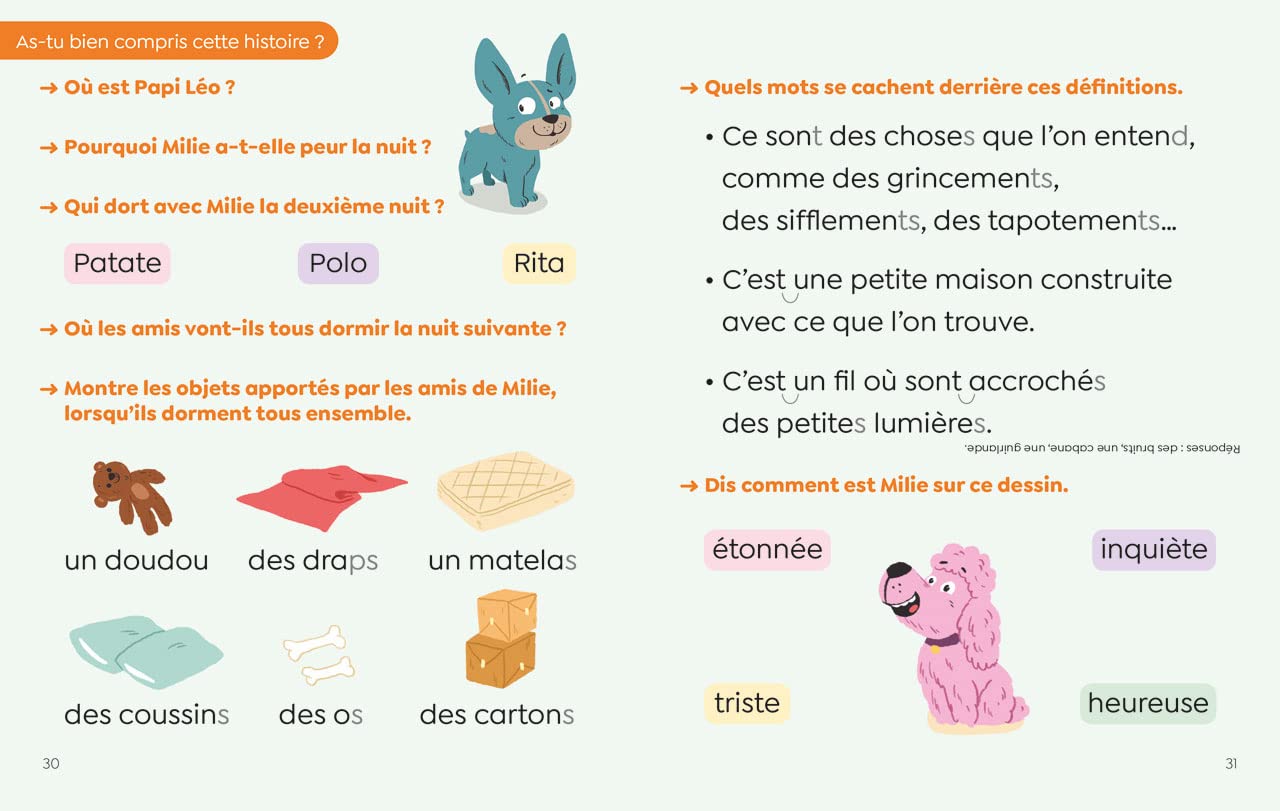 Les Amis de la ruelle- Milie a peur de la nuit - CP niveau 1- Premières lectures Lito