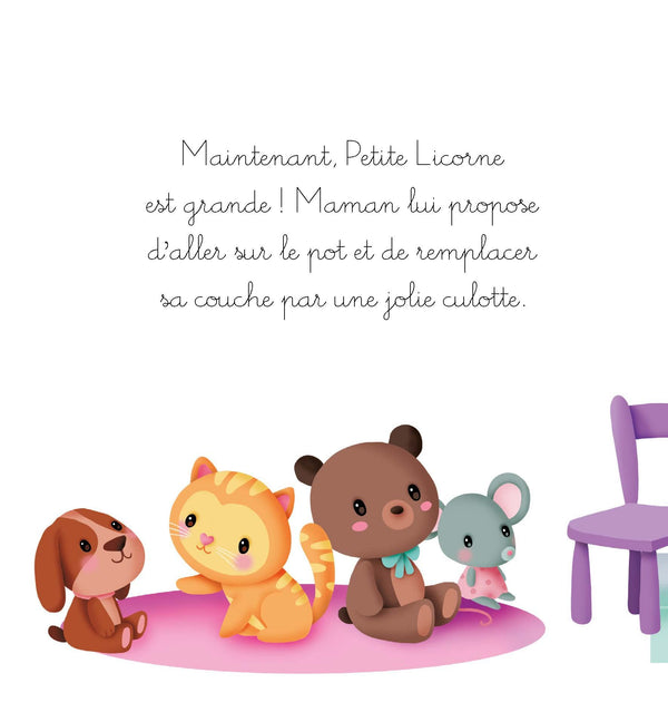 Petite licorne va sur le pot