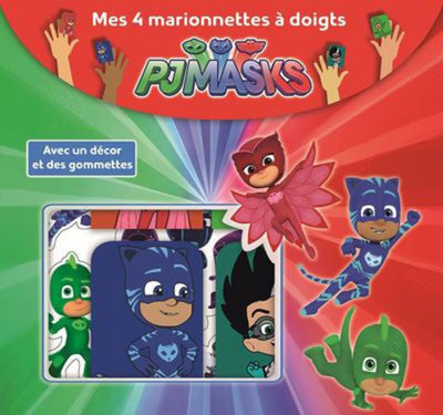 Pjmasks - Mes 4 marionnettes à doigts - Avec un décor et des gommettes