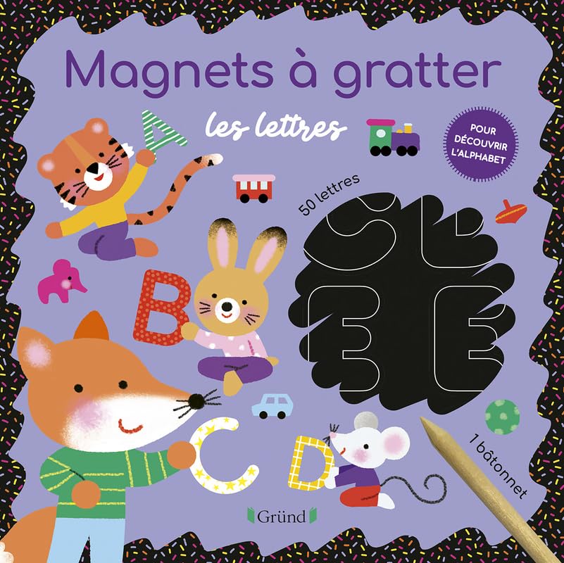 Magnets à gratter - Les lettres – Pochette avec 3 planches à gratter – Dès 3 ans