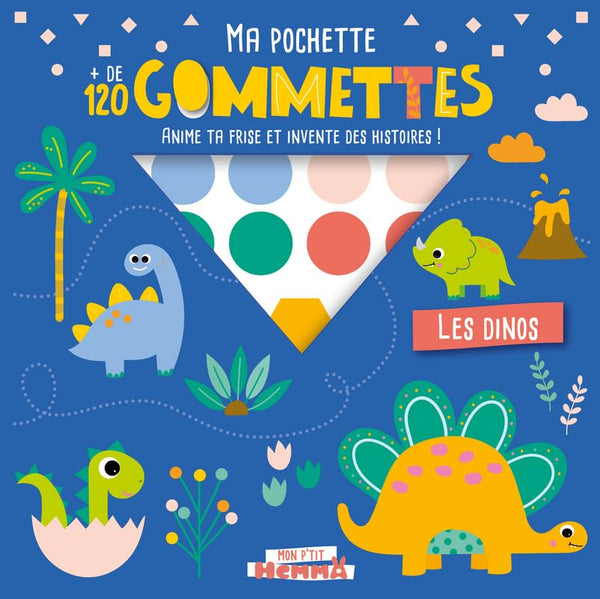 Mon P'tit Hemma - Les dinos - Pochette de + de 120 gommettes - Dès 3 ans