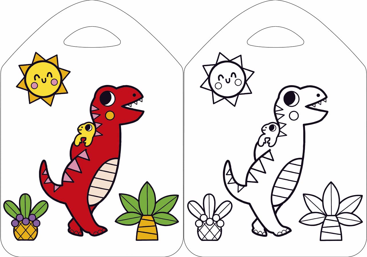 Coloriages Les crayons de couleurs - Les dinosaures - Dès 3 ans