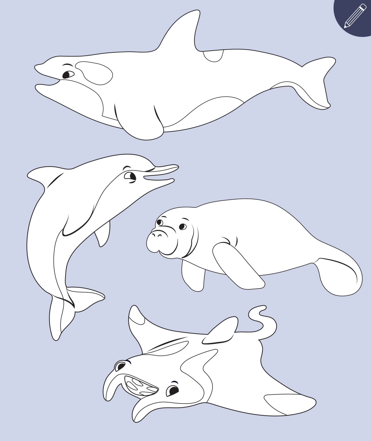 Mon imagier à colorier : les animaux de la mer