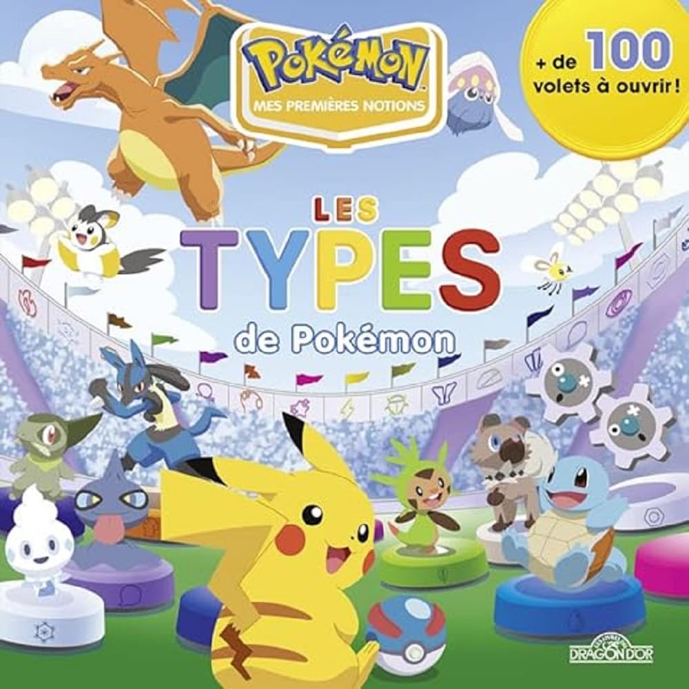 Pokémon – Mes premières notions – Les Types de Pokémon – Livre animé tout-carton avec plus de 100 volets à soulever – Dès 3 ans