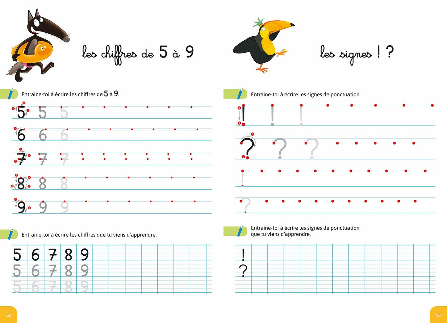 MON CAHIER D'ECRITURE AVEC LOUP EN VACANCES !