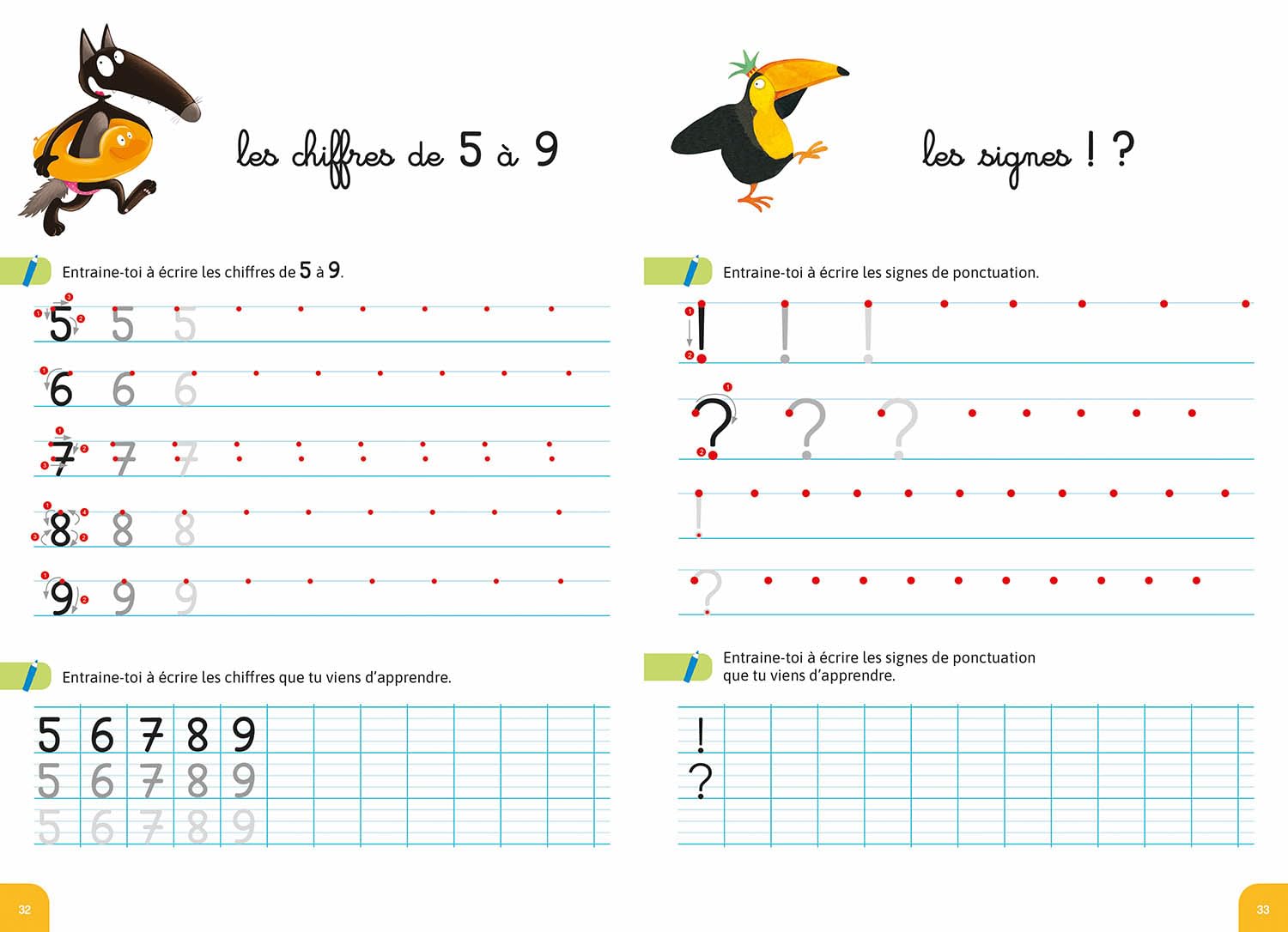 MON CAHIER D'ECRITURE AVEC LOUP EN VACANCES !