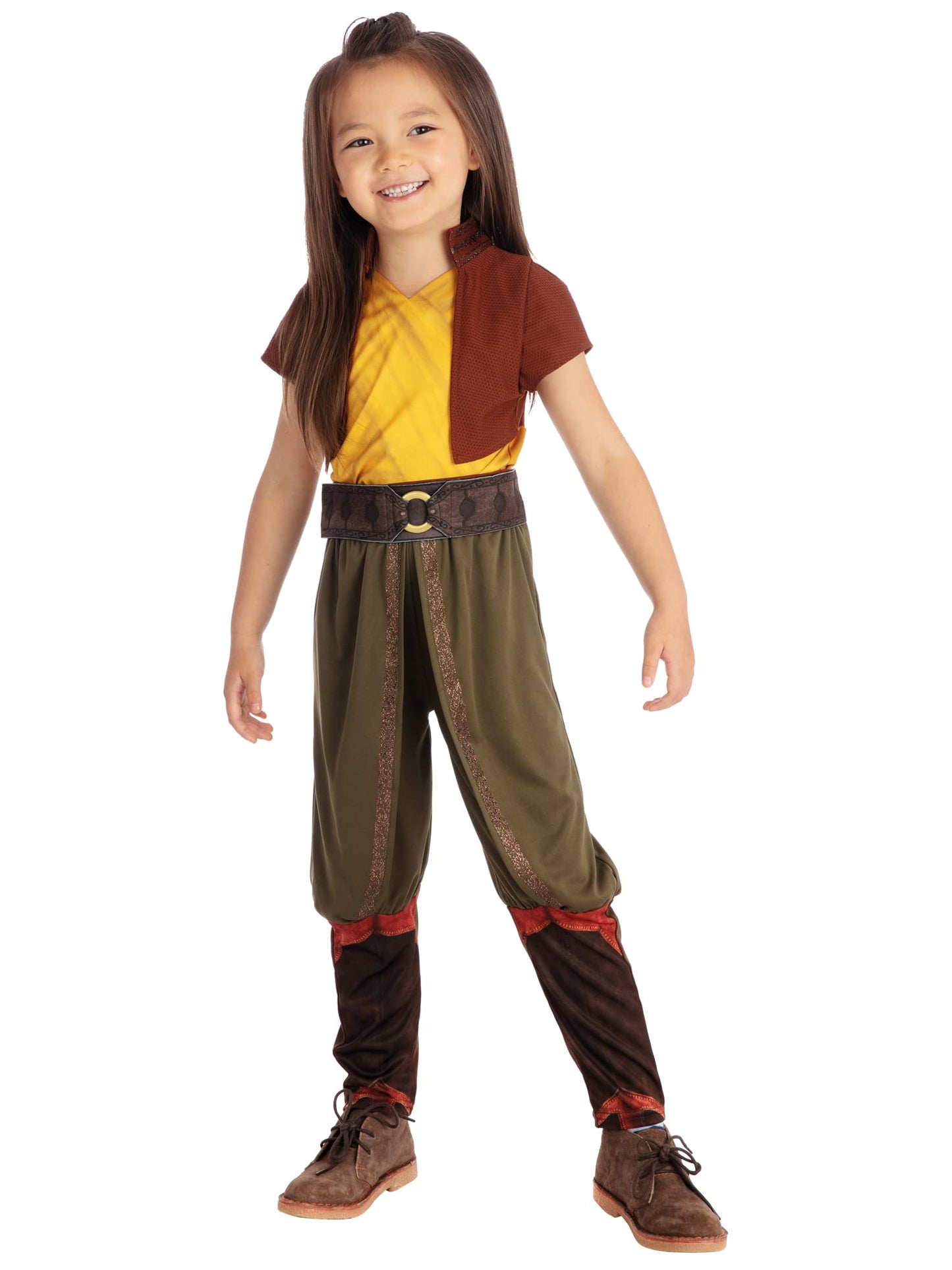 Rubies - Déguisement Luxe Officiel - Raya et le dernier dragon, enfant, I-300163M, Taille M 5 à 6 ans, Marron