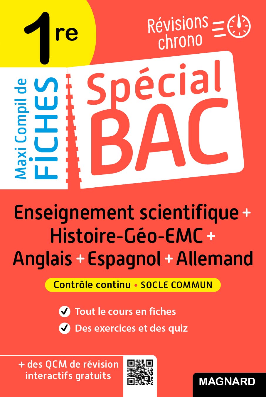Spécial Bac Maxi Compil de Fiches contrôle continu 1re Bac 2024: Tout le programme en 191 fiches, cours ultra-visuel, mémos, schémas-bilans, exercices et QCM