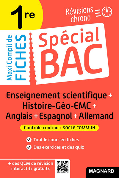 Spécial Bac Maxi Compil de Fiches contrôle continu 1re Bac 2024: Tout le programme en 191 fiches, cours ultra-visuel, mémos, schémas-bilans, exercices et QCM