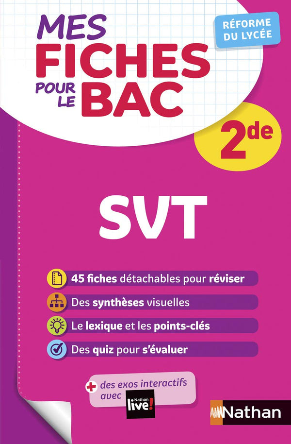 SVT (Sciences de la vie et de la Terre) Seconde - Programme 2024-2025 - Mes fiches pour le BAC 2de