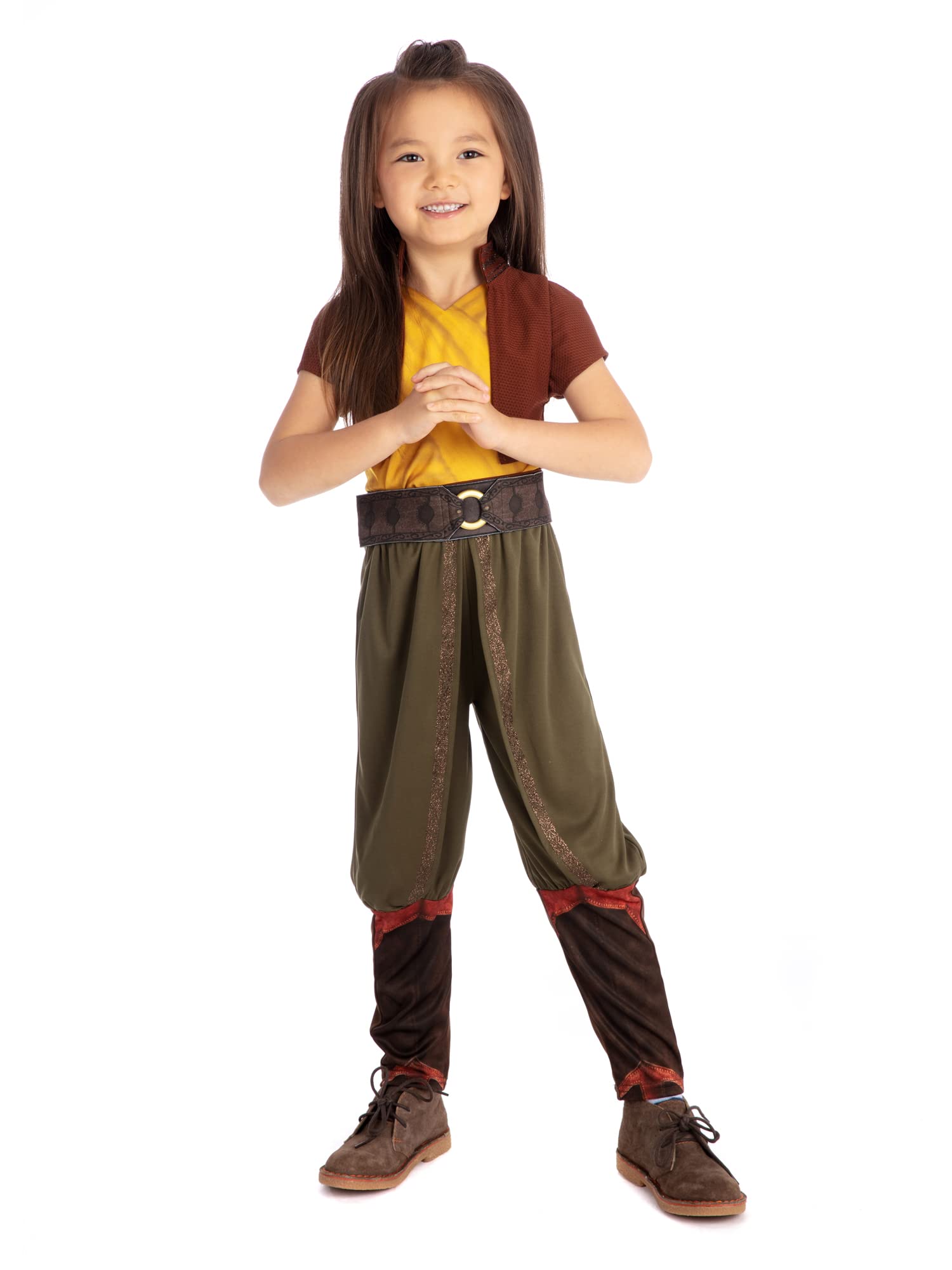Rubies - Déguisement Luxe Officiel - Raya et le dernier dragon, enfant, I-300163M, Taille M 5 à 6 ans, Marron