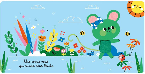 Une souris verte – Livre d'éveil avec 6 matières à toucher – À partir de 6 mois