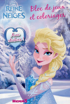 Disney - La Reine des Neiges - Bloc de jeux et coloriages avec stickers