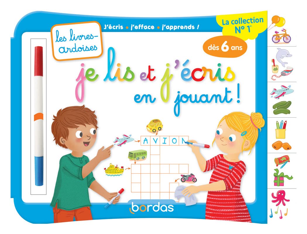 Les livres-ardoises - Je lis et j'écris en jouant avec 1 feutre effacable 2 couleurs