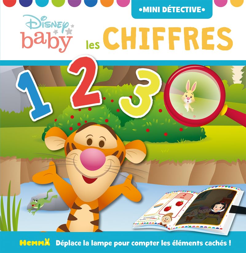 Disney Baby – Mini détective – Les chiffres – Livre d'éveil cherche et trouve avec lampe magique – Dès 2 ans