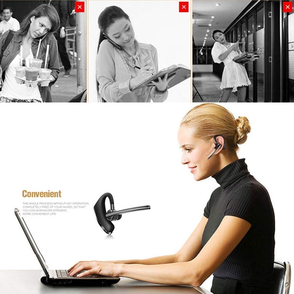 ocijf179 Translatteur instantané 28 langues, connecteur Bluetooth sans fil, stéréo non ilatéral, intelligent, mini, avec micro P8 mains libres, oreillette Bluetooth sans fil avec micro – Noir noir