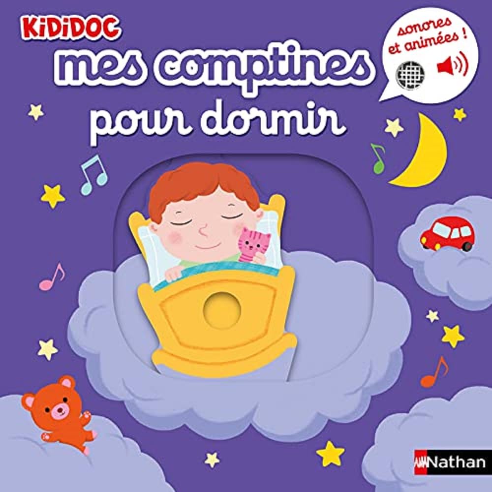 Mes premières comptines pour dormir - Livre sonore et animé kididoc - dès 6 mois