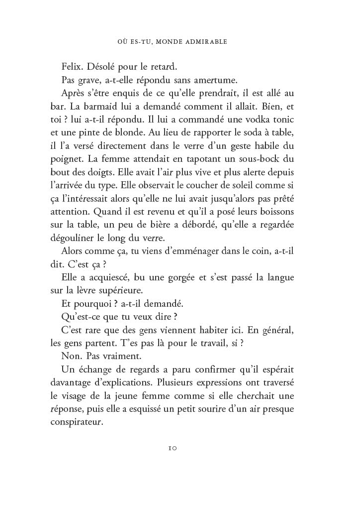 Où es-tu, monde admirable