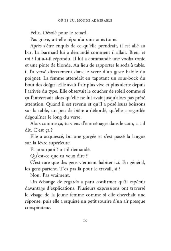 Où es-tu, monde admirable