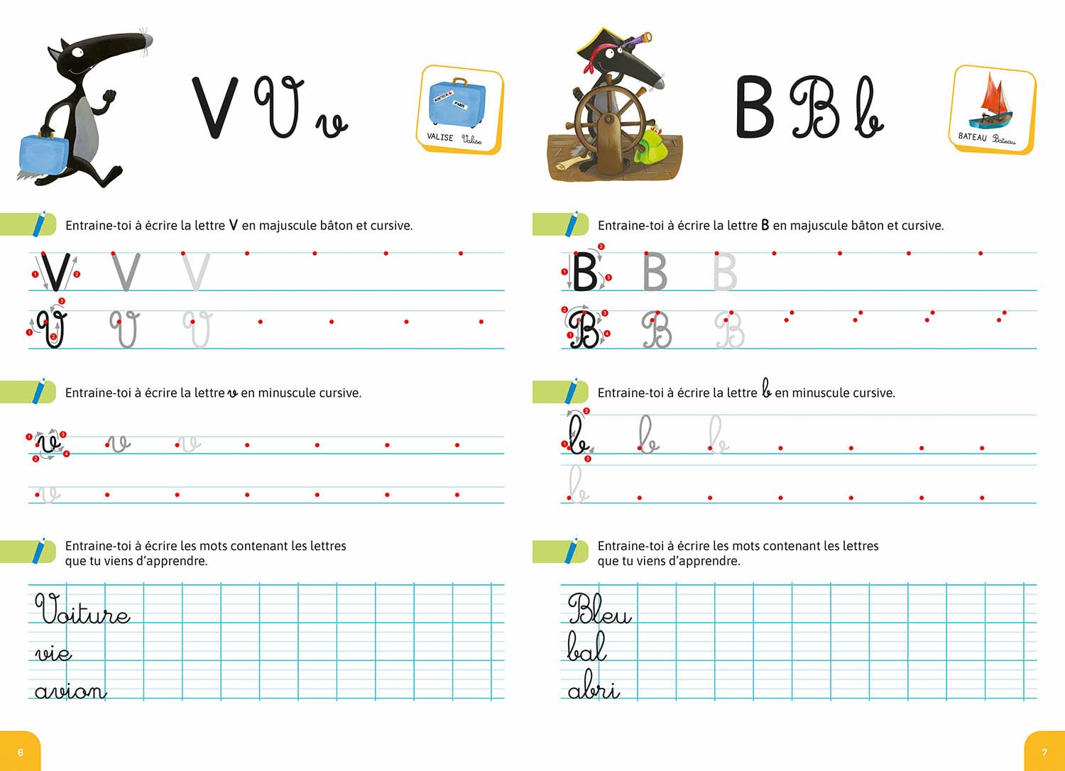 MON CAHIER D'ECRITURE AVEC LOUP EN VACANCES !