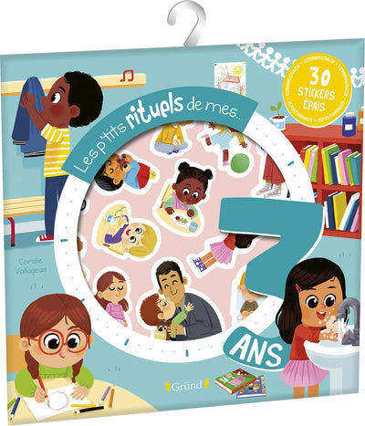 Les p'tits rituels de mes 3 ans – Pochette de 30 autocollants épais et repositionnables avec 2 décors – À partir de 18 mois