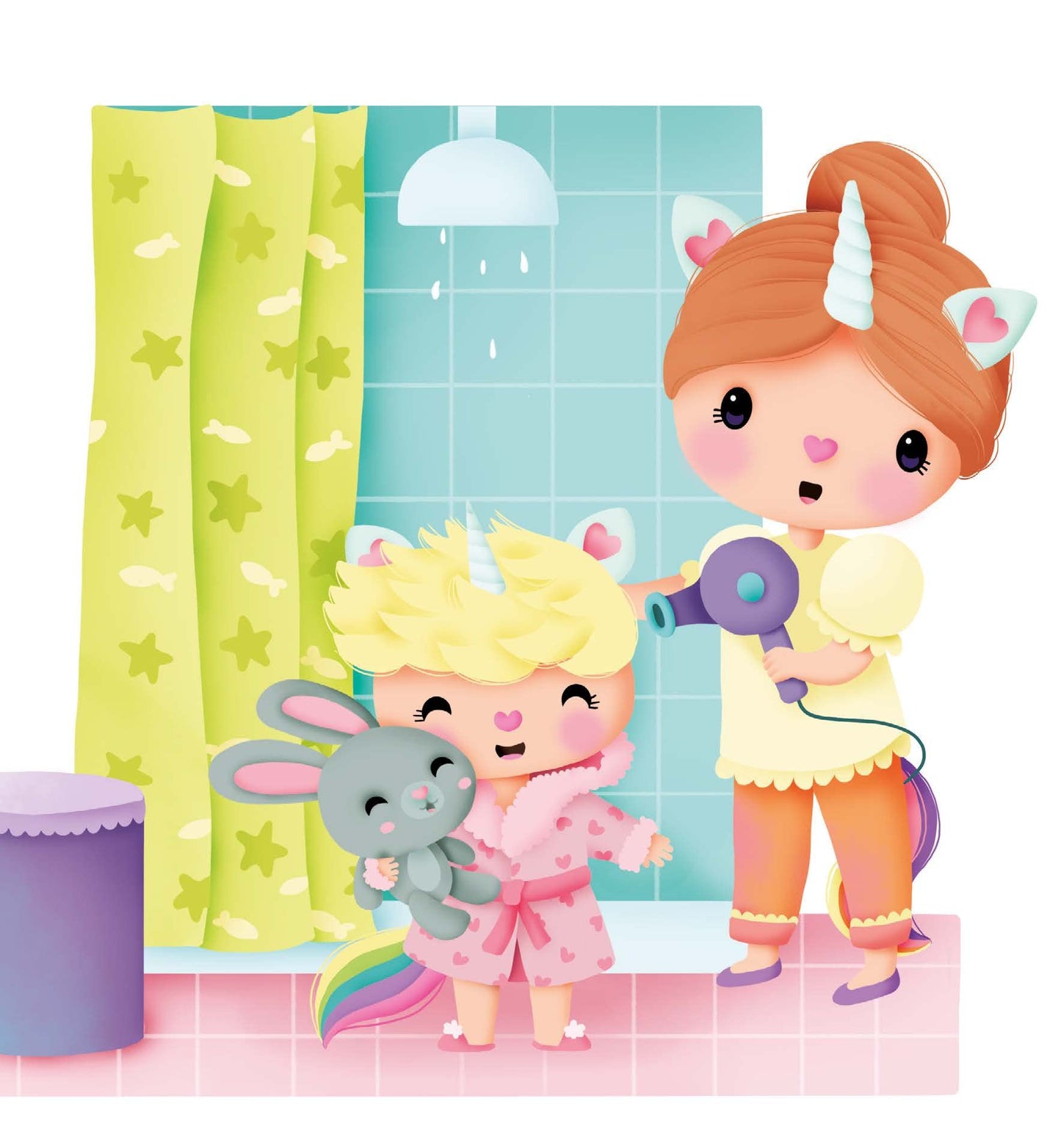 Petite licorne va se laver