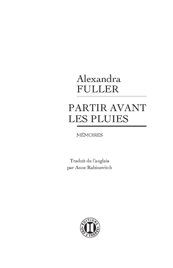 Partir avant les pluies