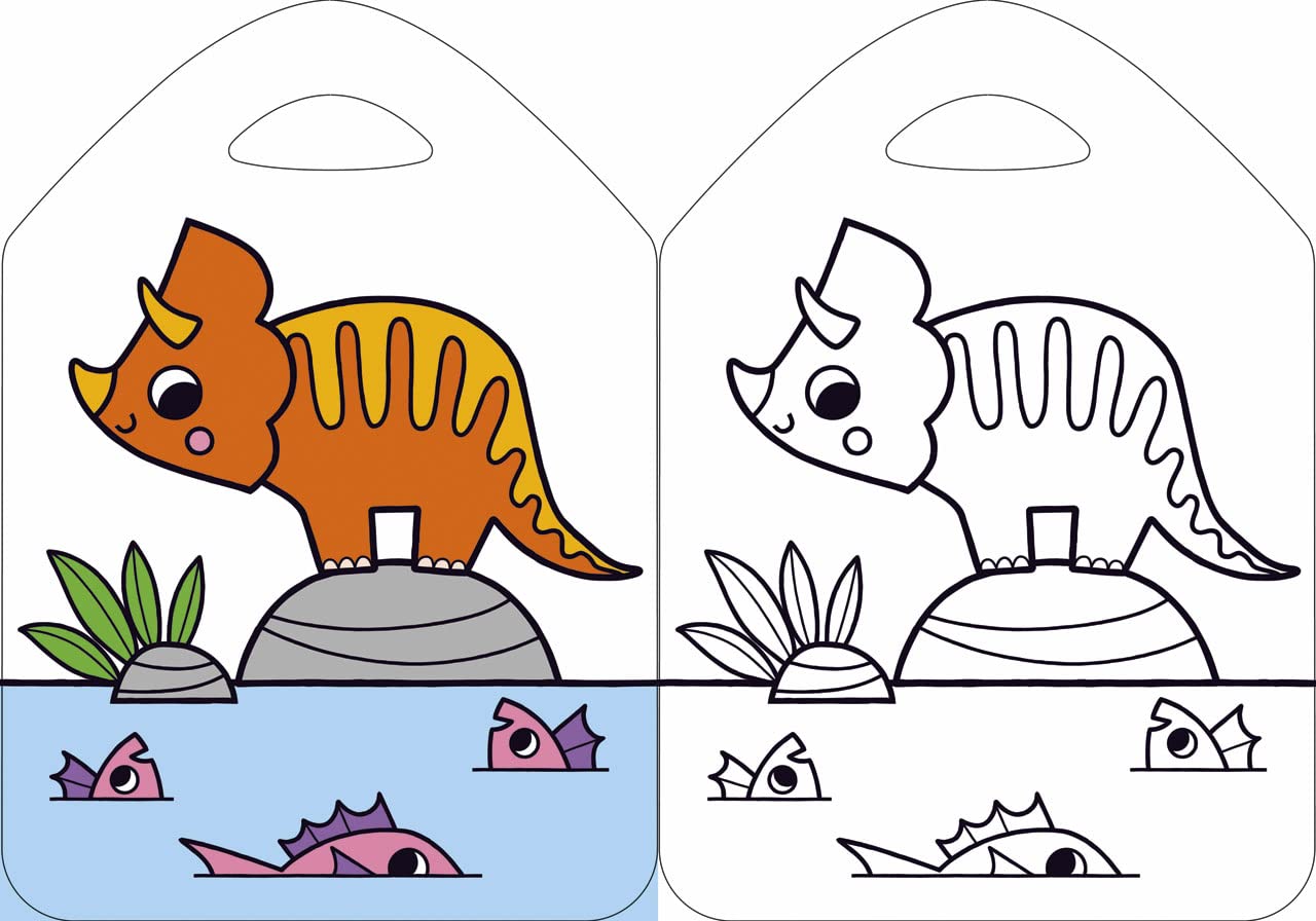 Coloriages Les crayons de couleurs - Les dinosaures - Dès 3 ans