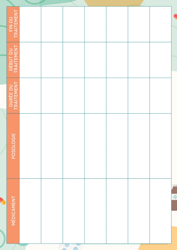 Mon semainier spécial médicaments - 52 tableaux pour suivre mes traitements Mémoniak - bloc aimanté