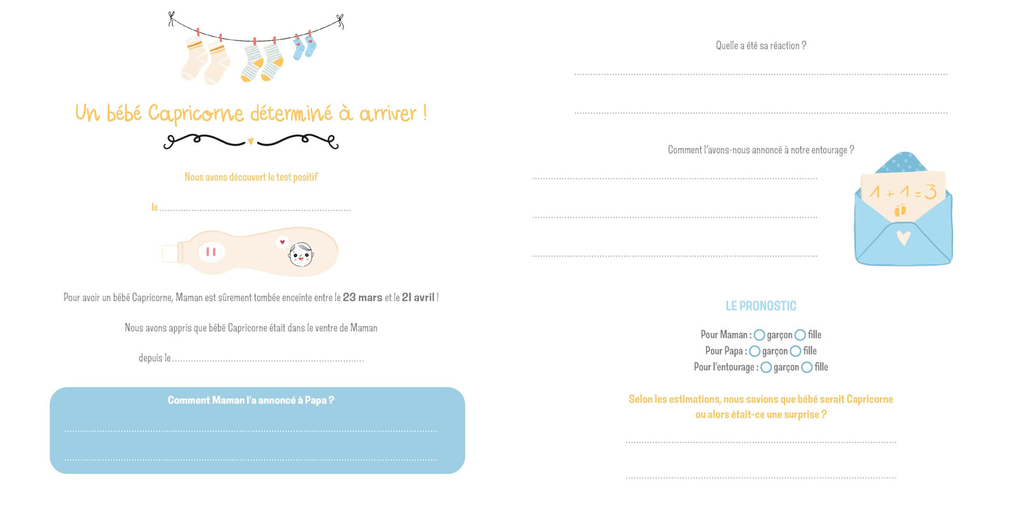 Bébé Capricorne - Livre de naissance et des premières fois