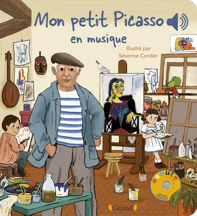 Mon petit Picasso – Livre sonore et éveil avec 6 puces sonores – Bébé dès 6 mois