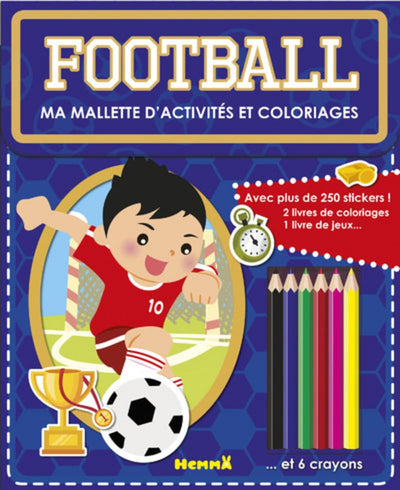Ma mallette d'activités et coloriages - Football (Fond bleu)