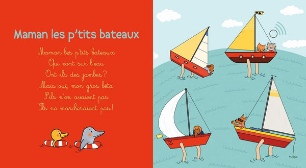 Mes premières comptines pour les vacances – Livre sonore avec 6 puces – Dès 1 an