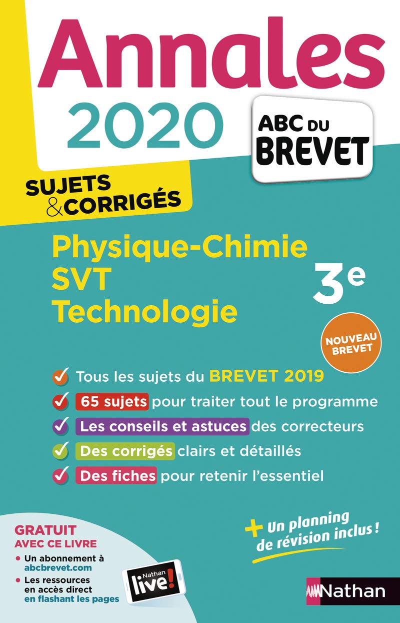 Annales ABC du Brevet 2020 Physique-Chimie-SVT-Techno