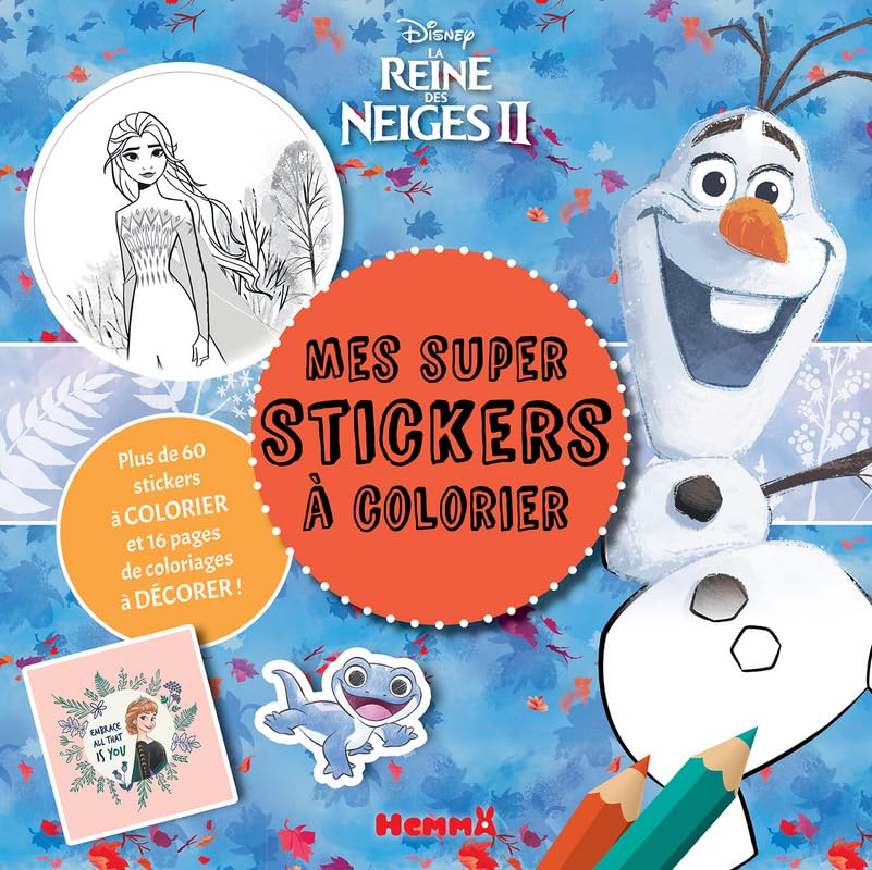 Disney La Reine des Neiges 2 - Mes super stickers à colorier - Bloc de stickers à colorier - Dès 4 ans