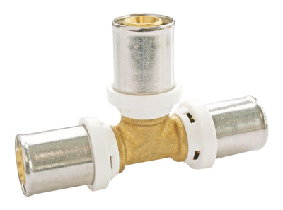 SOMATHERM FOR YOU, Té à sertir pour tube multicouche Ø20 - Raccordement facile et rapide, compatible avec profils U, H, TH - Norme NF 545 - Sécurité d'étanchéité et contrôle visuel