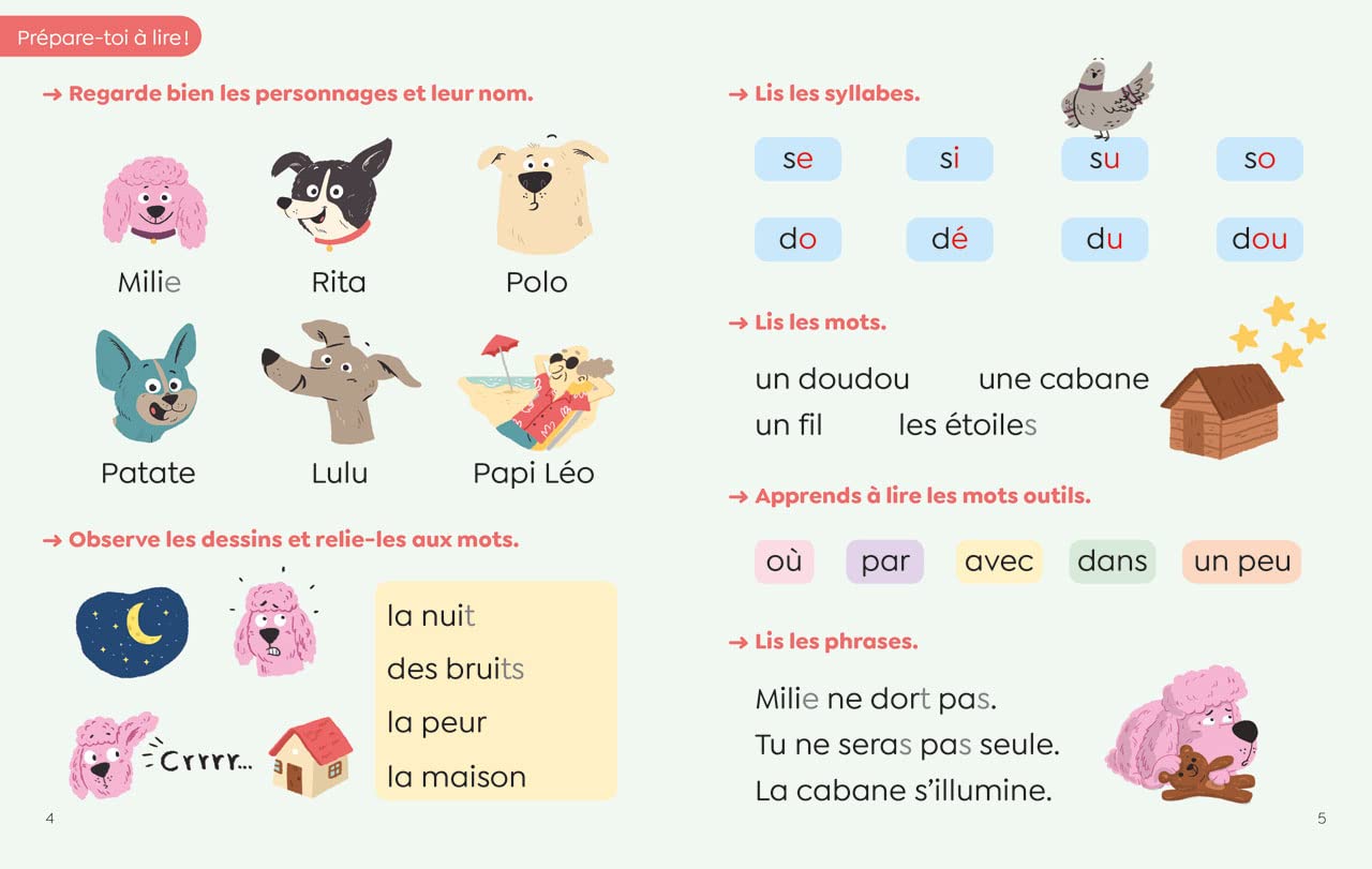 Les Amis de la ruelle- Milie a peur de la nuit - CP niveau 1- Premières lectures Lito